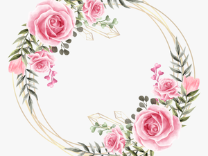 #rose #circle #flower #floral #frame #gold #glitter - Flower