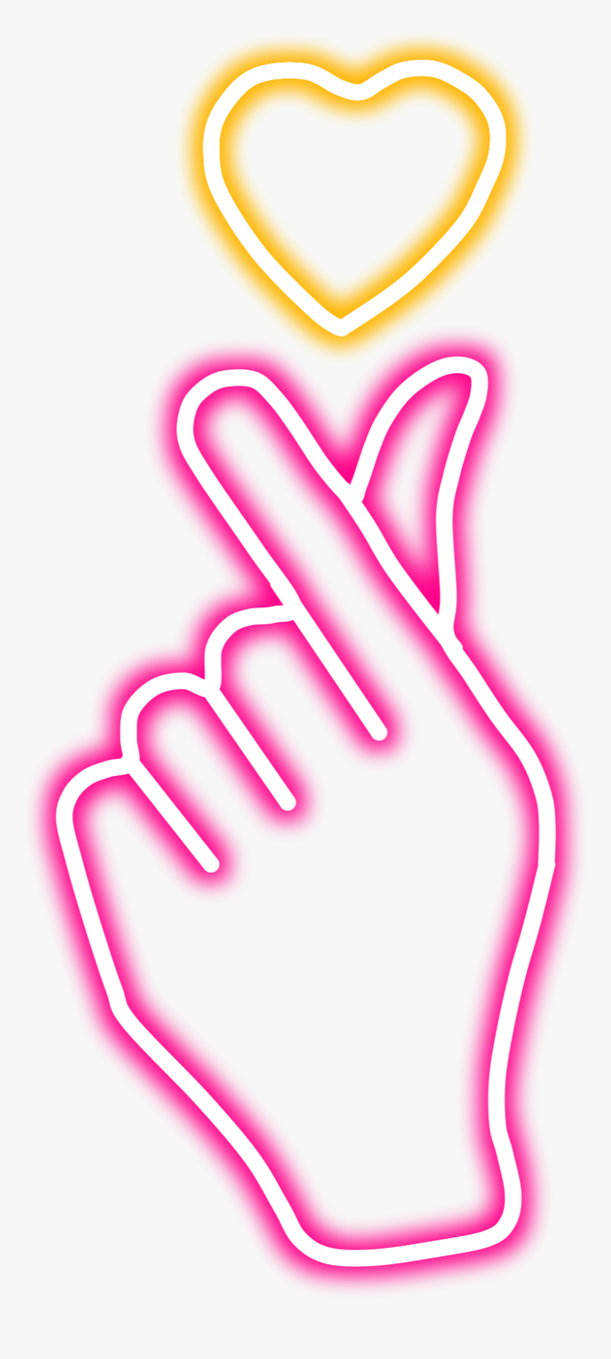 #neon #glow #kpop #heart #pink #hand #freetoedit #mimi - Kpop Hand Heart Png