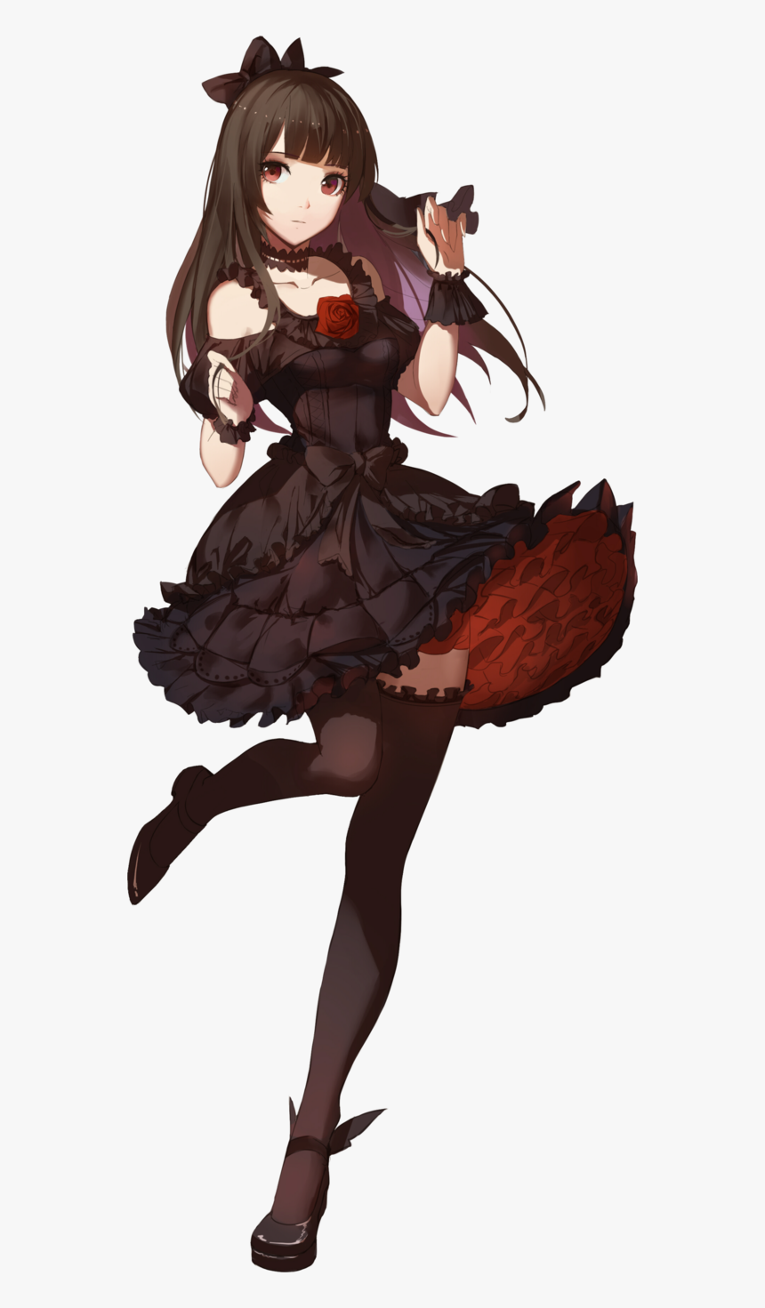 Transparent Anime Transparent Png - Anime Girl Gothic Dress