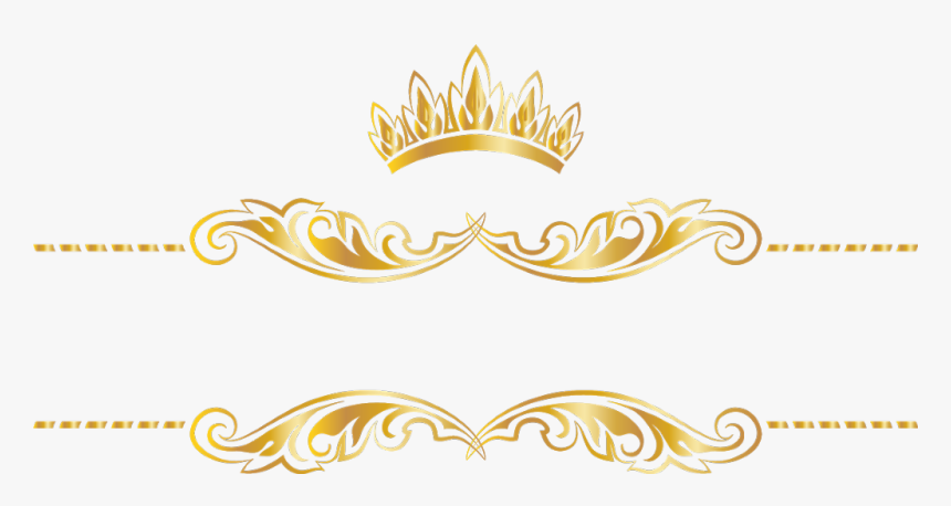 #gold #goldcrown #crown #swirls #banner #header #textline - Transparent Gold Crown Border