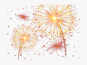 Drawn Fireworks Clear Background - Transparent Background Fireworks Clipart