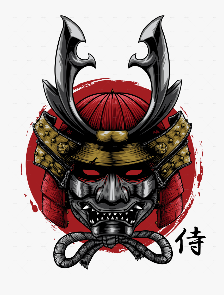 Clip Art Skeleton Samurai - Samurai Head Png