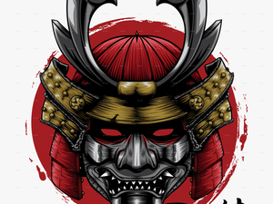 Clip Art Skeleton Samurai - Samurai Head Png