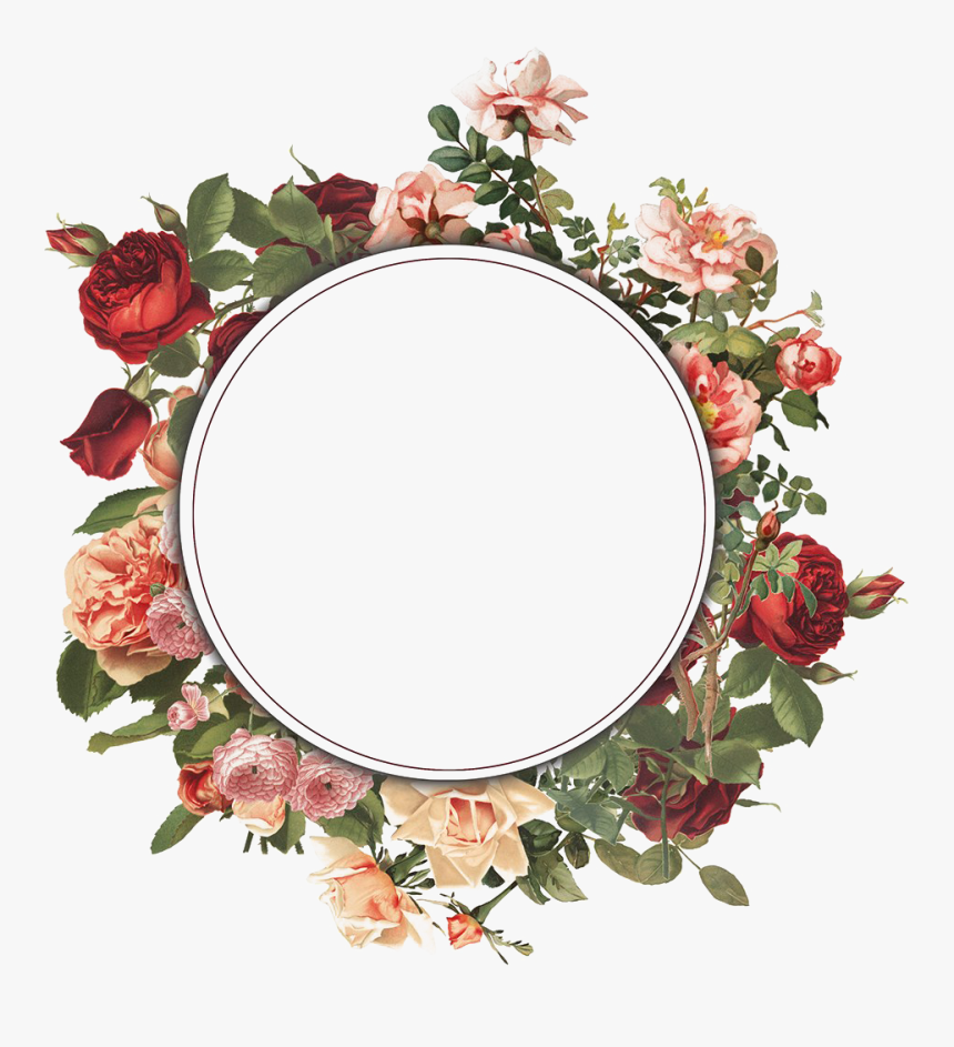 Round Floral Frame Png Clipart -