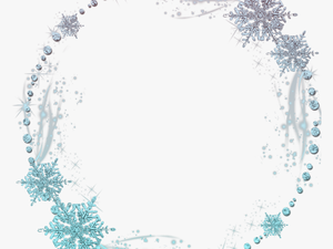 #freetoedit #circle #snowflake #blue #ice #effect #effects - Snowflake Circle Frame Png