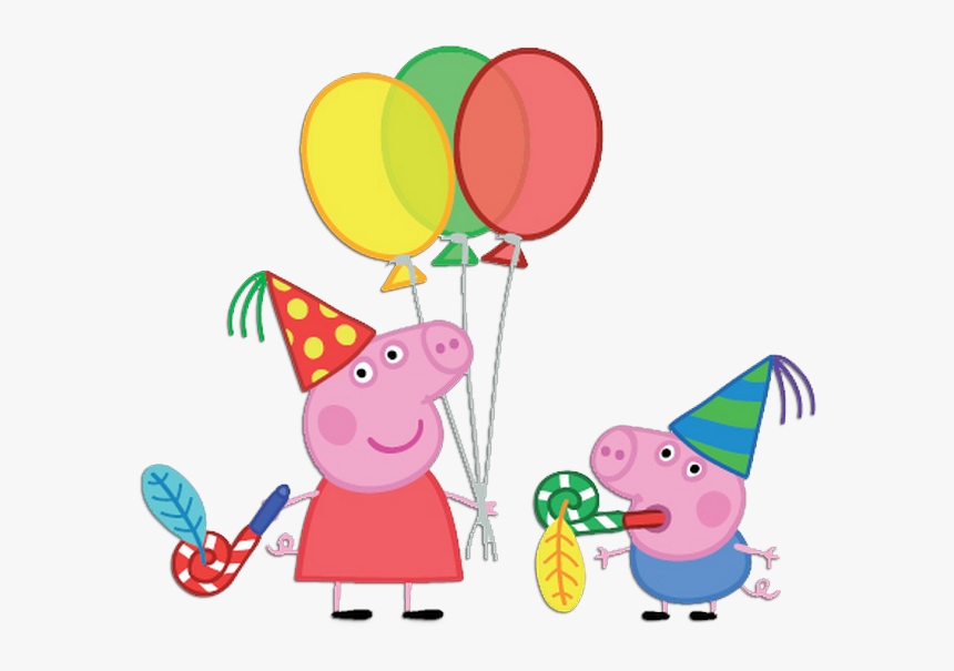 Peppa Pig Balloons Png Vector Free Download - Peppa Pig With Balloons