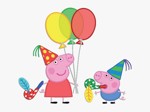 Peppa Pig Balloons Png Vector Free Download - Peppa Pig With Balloons