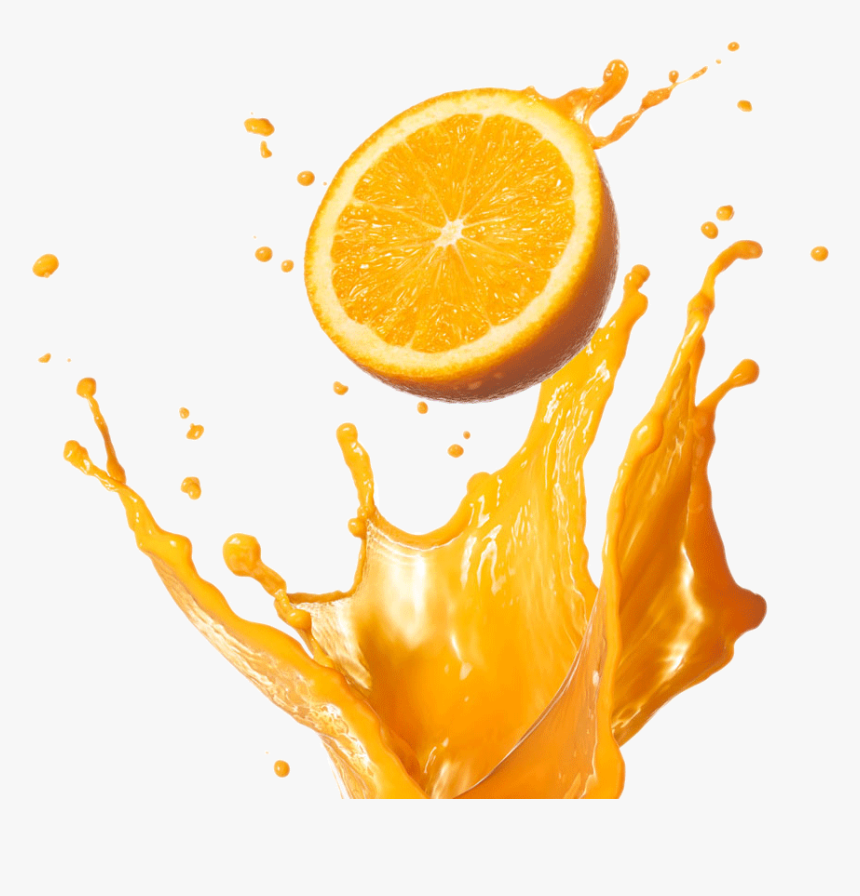 Transparent Tangerine Clipart - Orange Juice Splash Png