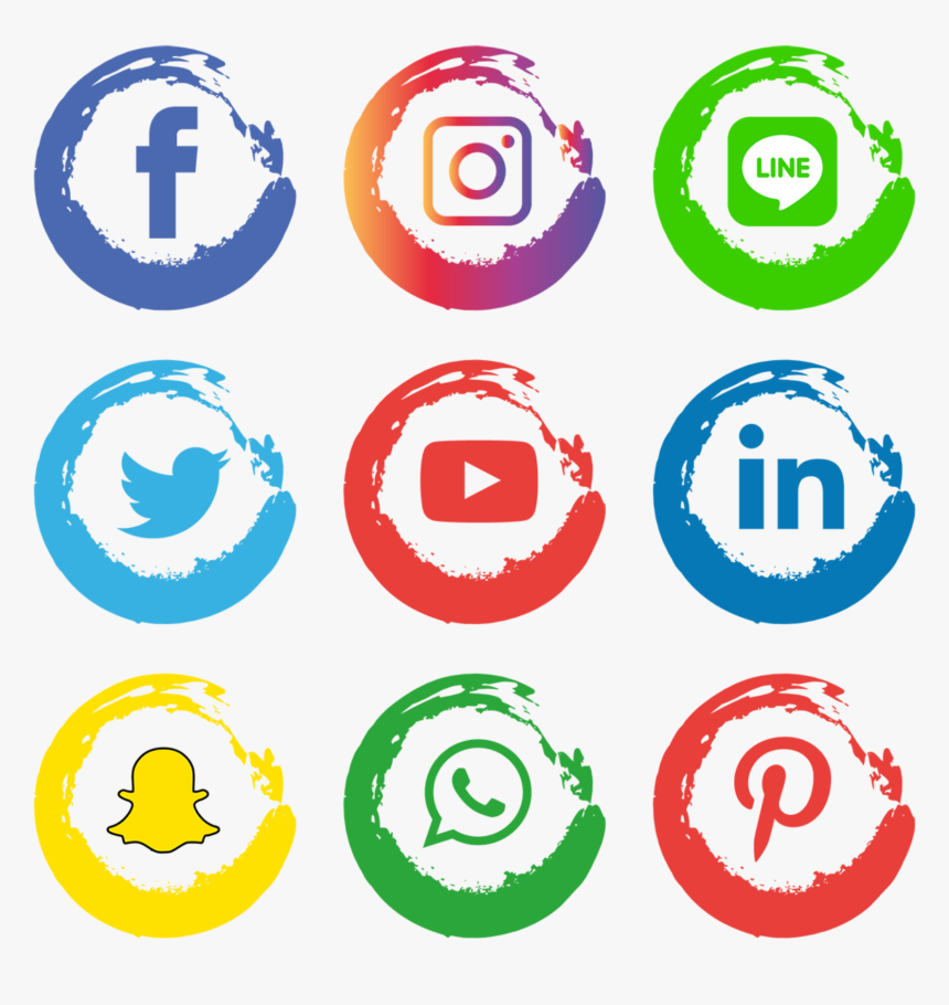#facebook #instagram #twitter #pinterest #line #overlay - Transparent Background Social Media Icon
