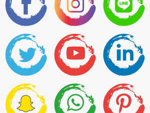 #facebook #instagram #twitter #pinterest #line #overlay - Transparent Background Social Media Icon