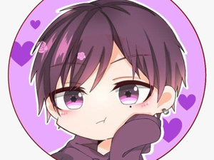 #purple #hearts #sticker #boy #cute #kawaii #anime - Cute Kawaii Chibi Boy
