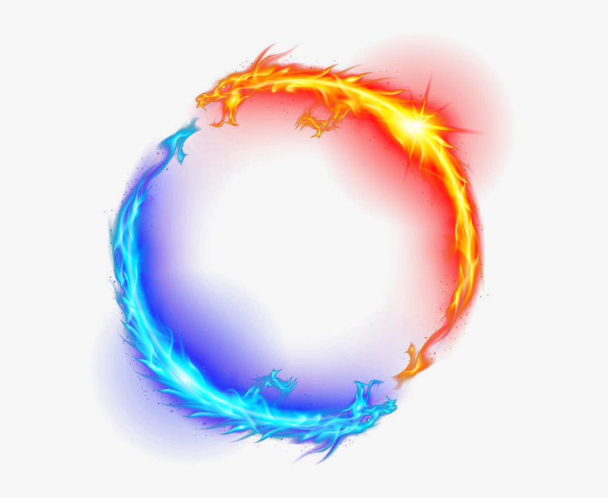 Transparent Blue Fire Clipart - Fire Dragon Circle Png