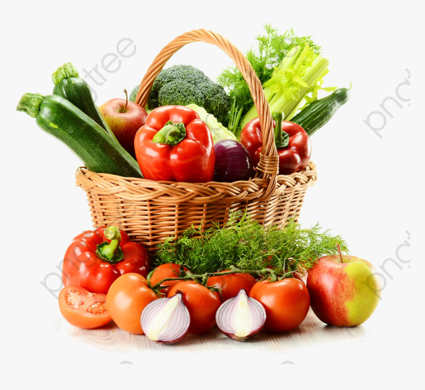 Basket Of Fruits And Vegetables 