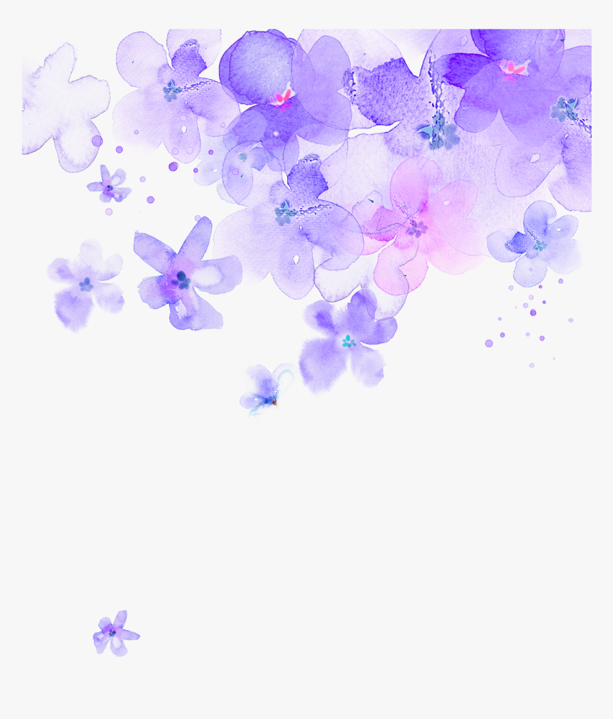 Corner Transparent Purple - Transparent Background Purple Flowers Png