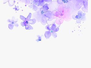Corner Transparent Purple - Transparent Background Purple Flowers Png