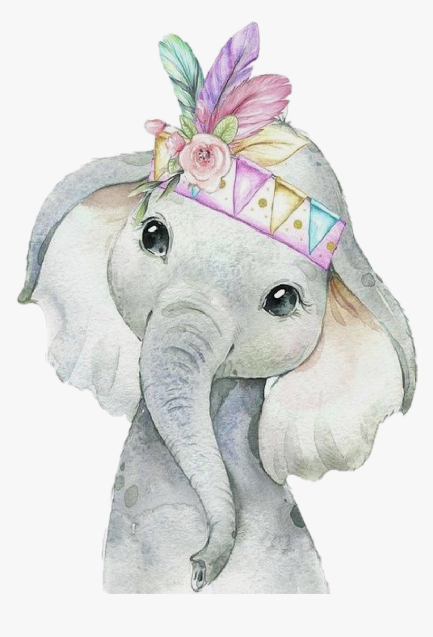 #elephant #colorful #cute #baby #animals - Watercolor Elephant