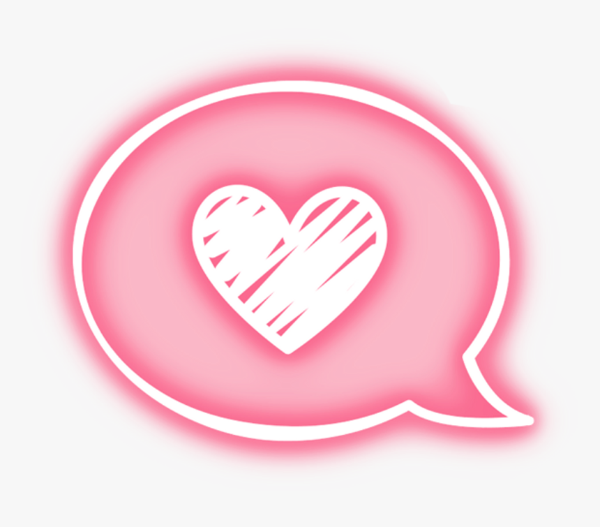 Message Heart Pink Overlay Tumblr Cute Kawaii Neon - Transparent Purple Aesthetic Sticker