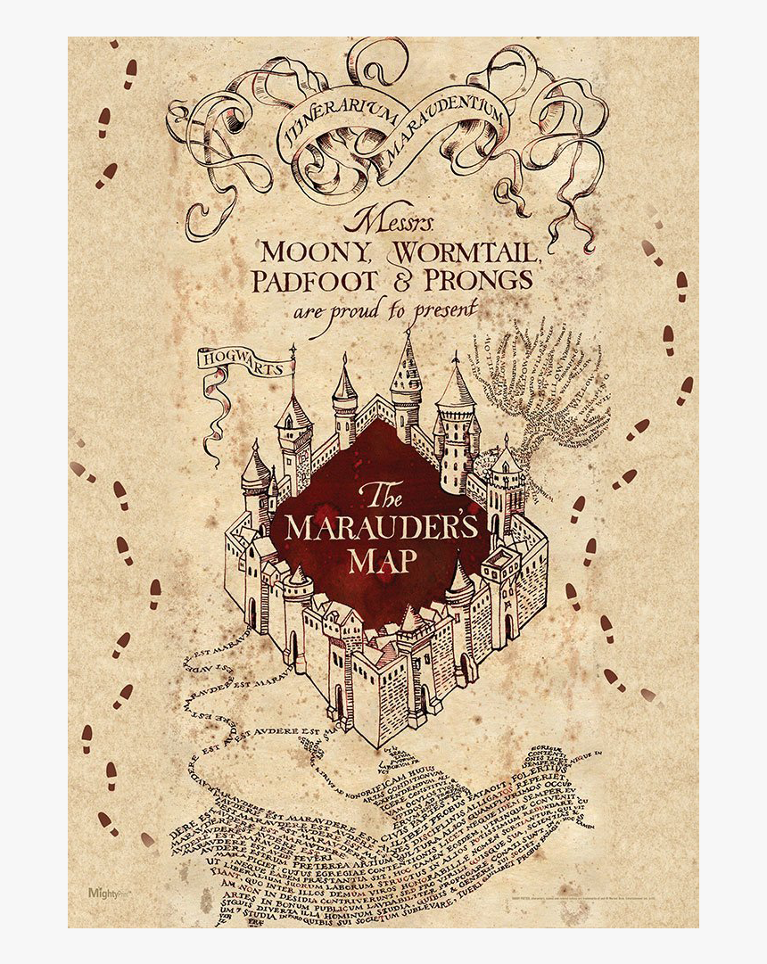 Marauders Map Footprints Png - Harry Potter Marauders Map