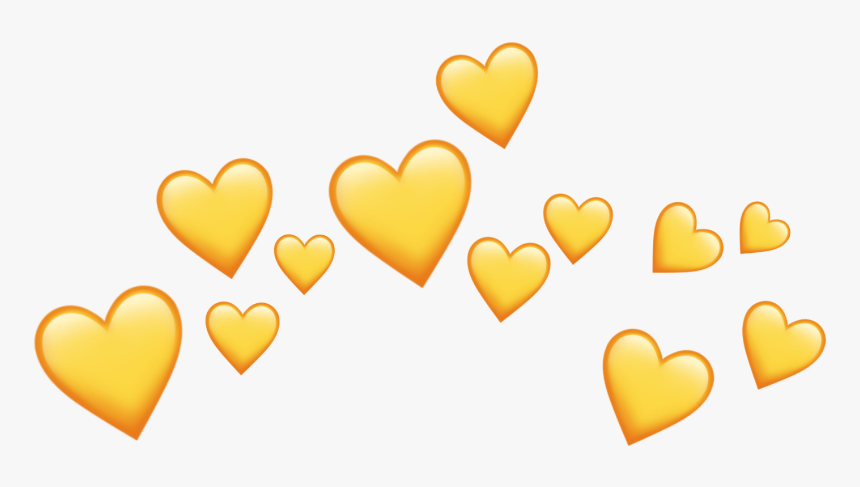 Transparent Heart Emoji Background - Yellow Heart Crown Png