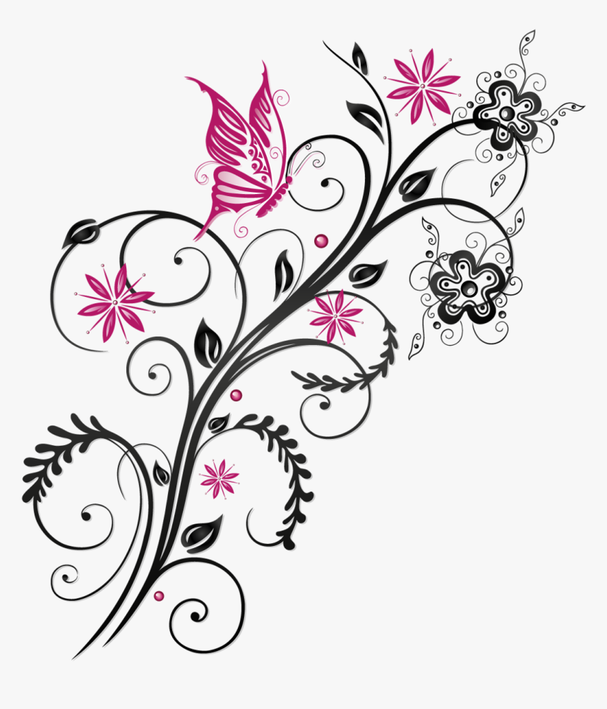Butterfly Floral Flower Ornament