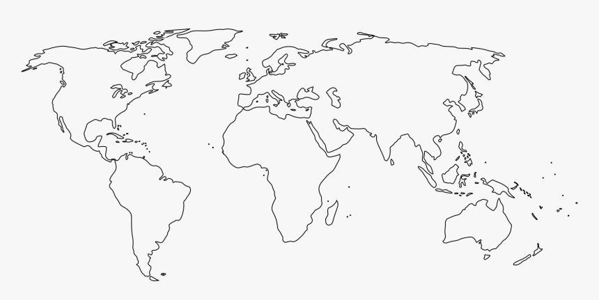 Simplified Blank World Map Without Antartica - World Map For Practice