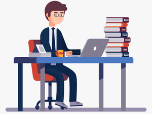 Man Working In Office Clipart
