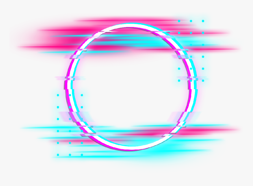 #circle #round #glitch #border #neon #error #geometric - Transparent Glitch Png