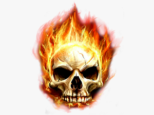 #fire #skull #ghost - Transparent Flaming Skull Png