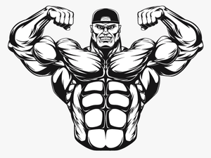 Bodybuilder Clip Art - Transparent Cartoon Muscle Man