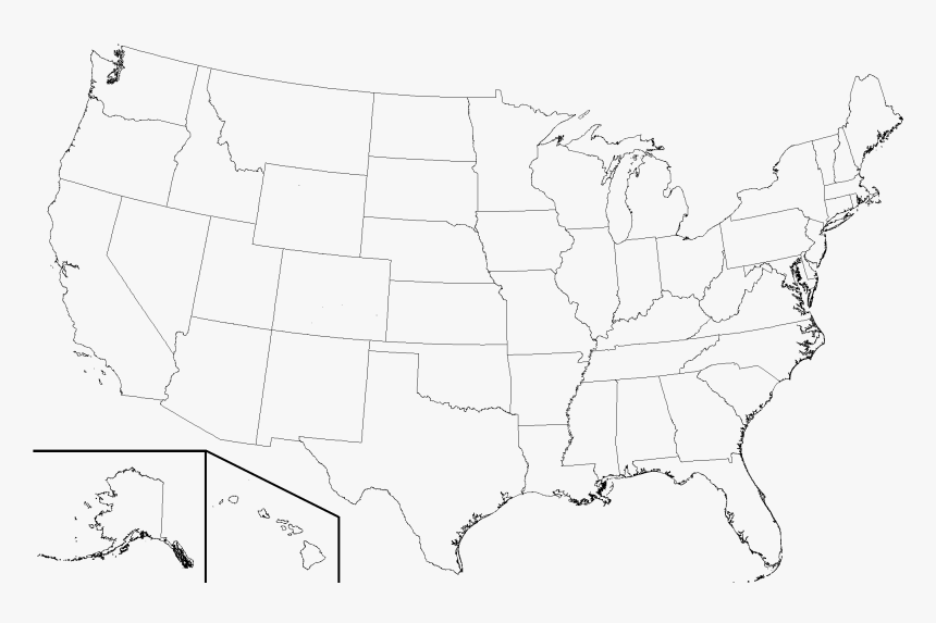 Usa State Boundaries Lower48 - High Resolution Blank United States Map