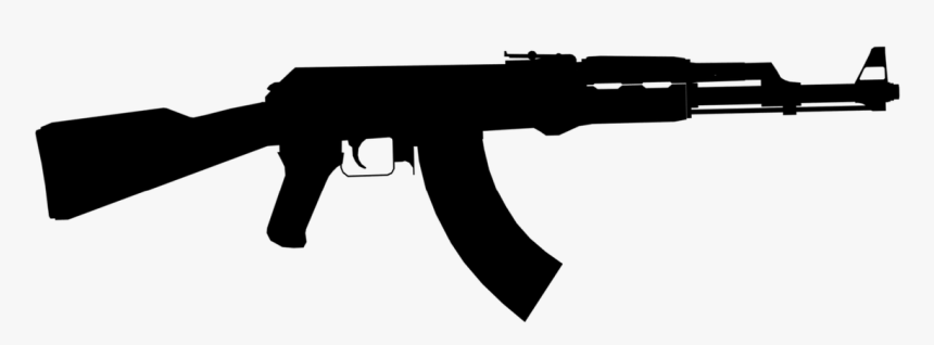 Transparent Gun Silhouette Png - Ak 47 Vector Png