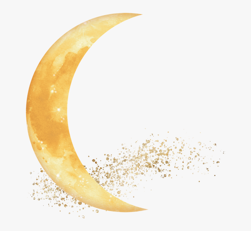 Transparent Gold Crescent Moon