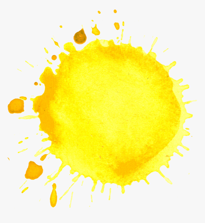 Watercolor Yellow Splash Png - Y