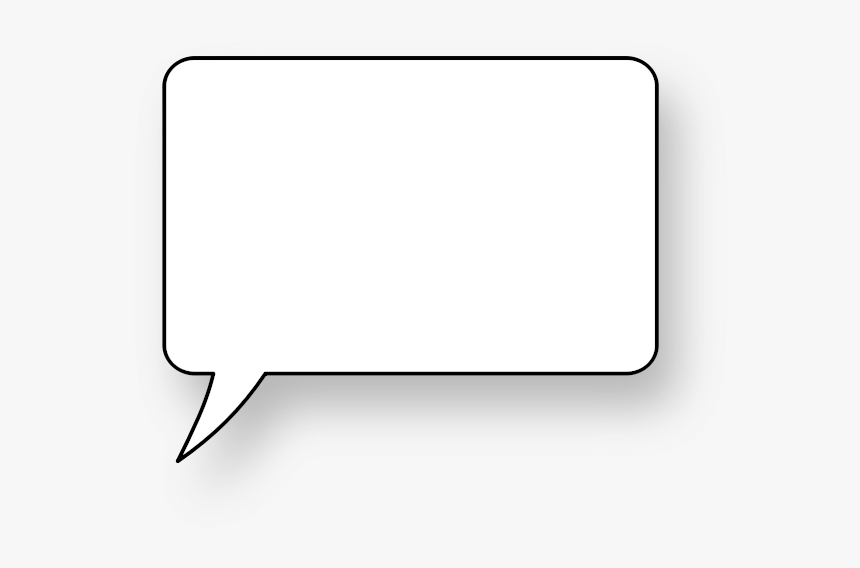 Rounded Corners Speech Bubble With Shadow Vector Image - Transparent Background Square Speech Bubble