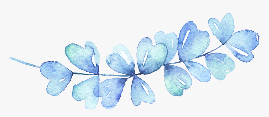 Watercolor Blue Leaf Png