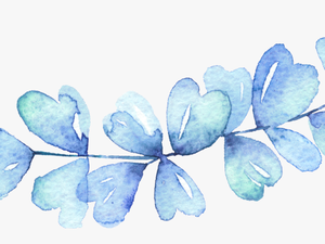 Watercolor Blue Leaf Png