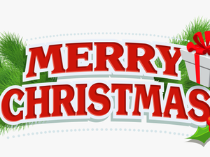 Merry Christmas Decor With Gift Png Clipart - Merry Christmas Text Png