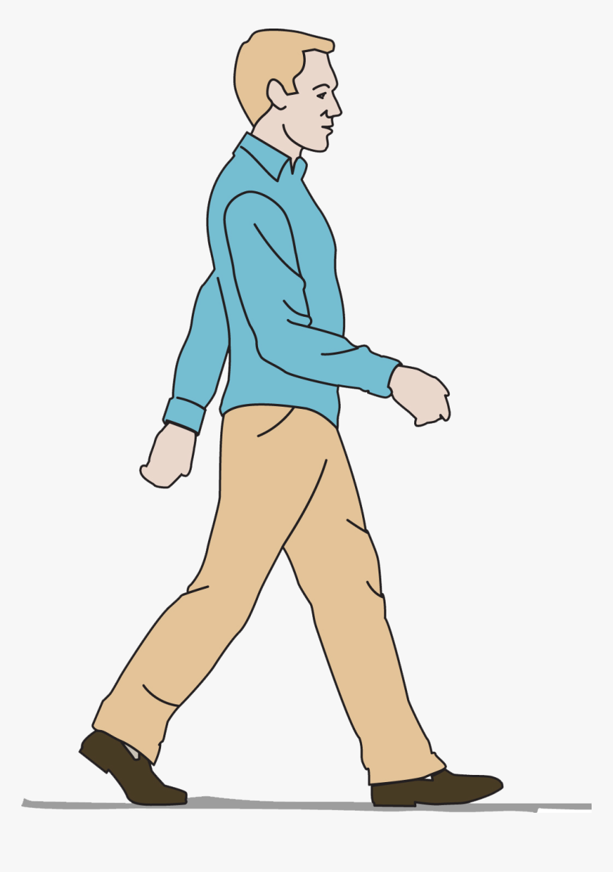 Cartoon Guy Walking Png - Walkin