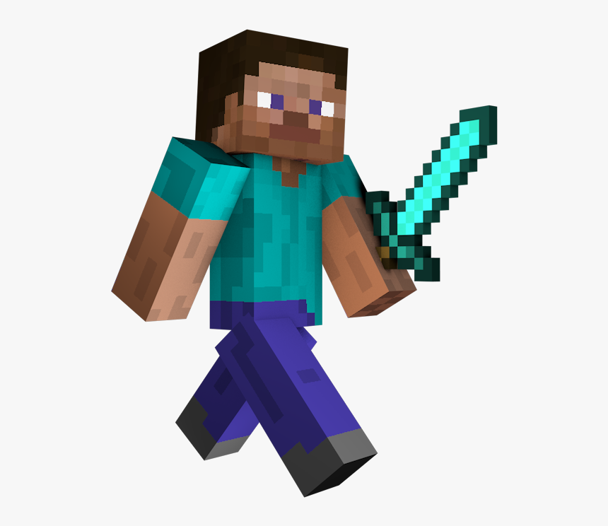 Minecraft Steve Holding Diamond Sword