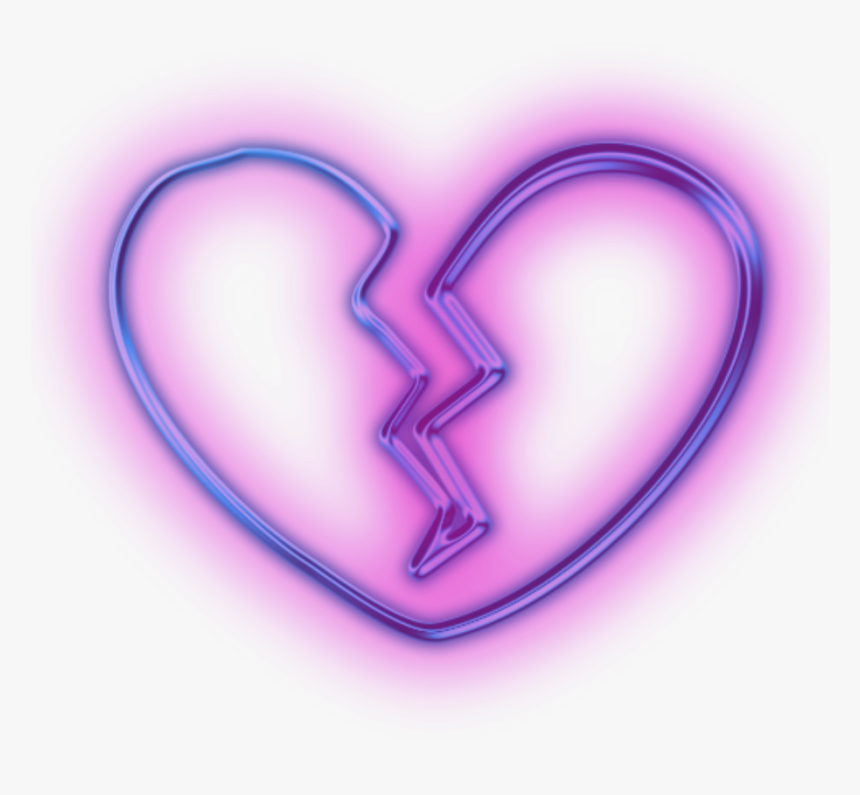 Transparent Neon Tumblr - Neon Broken Heart Png