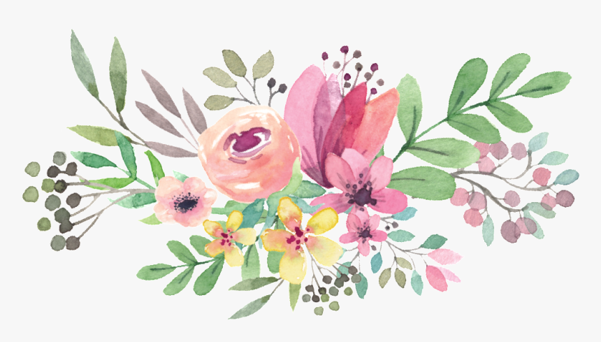 Circle Clipart Flower - Watercolor Flower Transparent Background