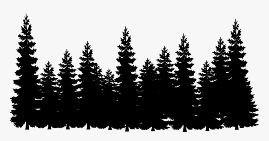 Tree Line Png - Black Pine Tree Silhouette