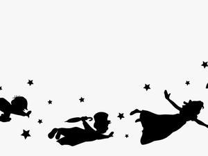 Peter Pan And Friends Flying - Silhouette Peter Pan Clipart