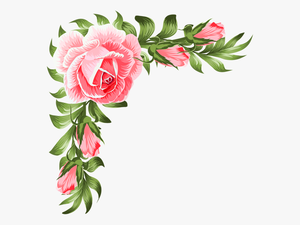 16121035 Rose Corner Decoration Png Clip Art Transparent - Frame Corner Flower Roses