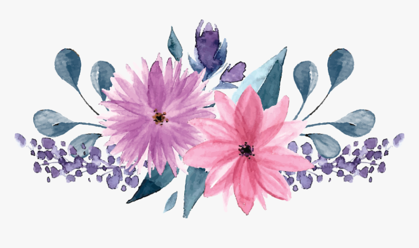 Pink Purple Flower - Free Floral Watercolor Elements