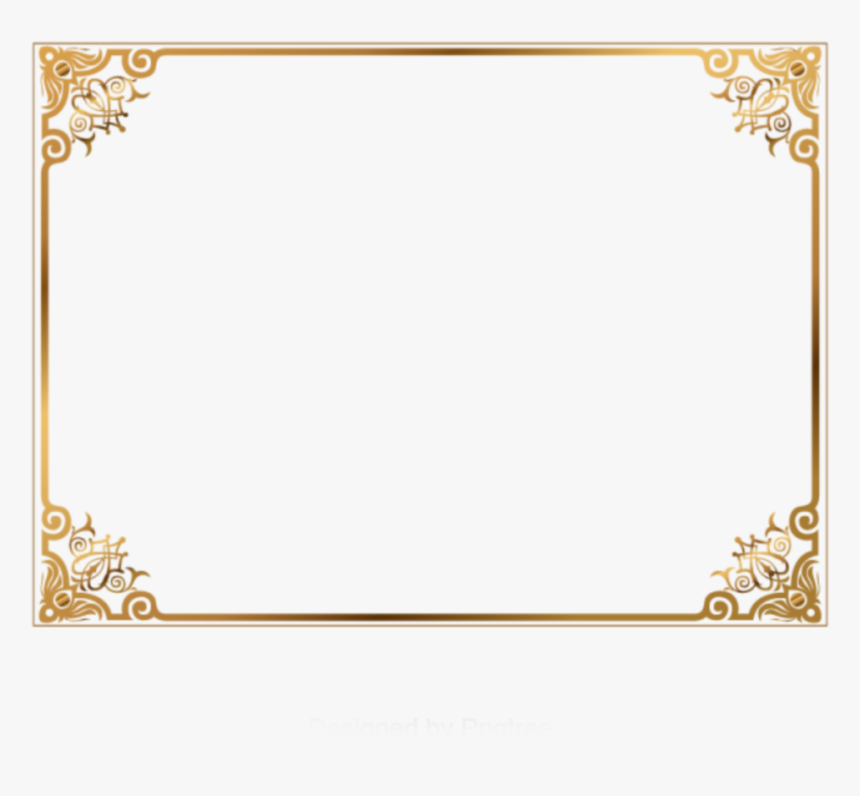 #ftestickers #frame #borders #gold #golden #ornate - Gold Frame Vector Transparent