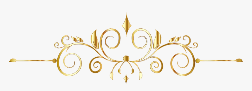 Flourish Divider Ornament Free Picture - Gold Decorative Ornaments Png Clip Art
