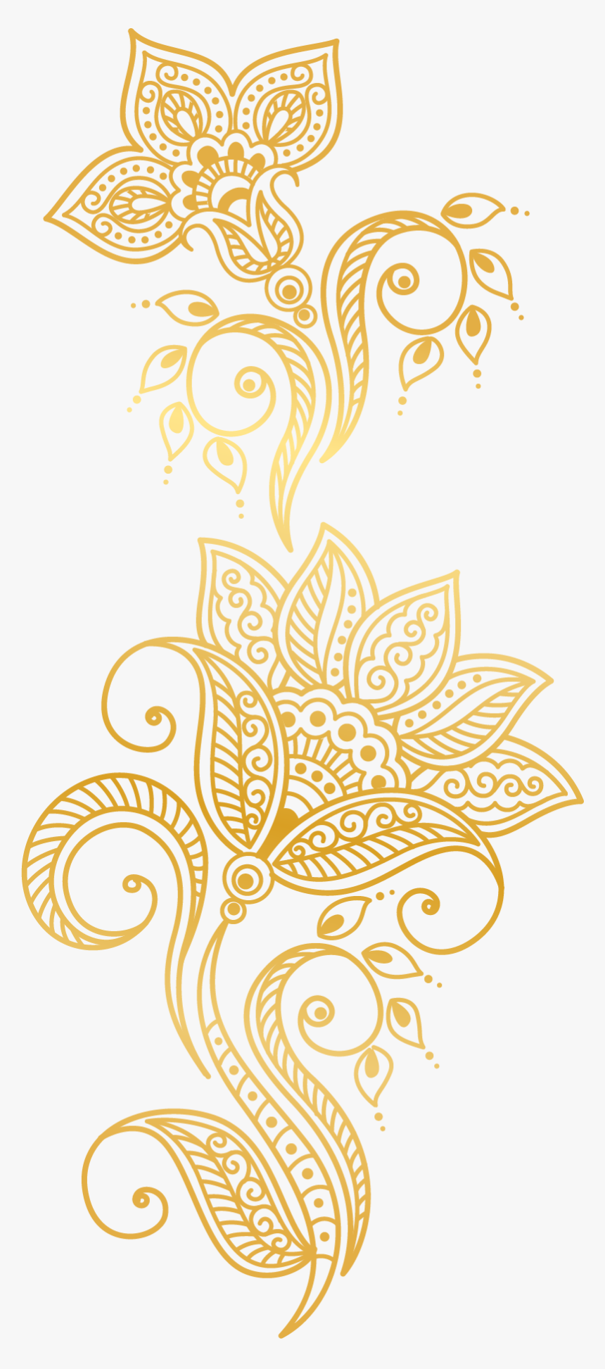 Plants Golden Atmosphere Flower Gold Euclidean Vector - Golden Vector Design Png
