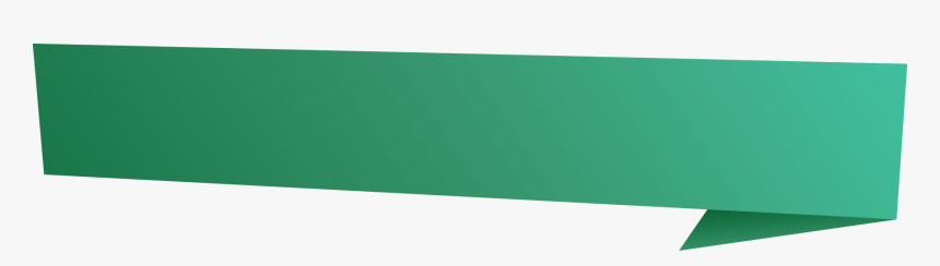 Green Banner Origami With Fold End - Origami Green Banner Png