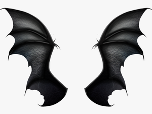 Transparent Bat Wings Clipart - Black Realistic Dragon Wings
